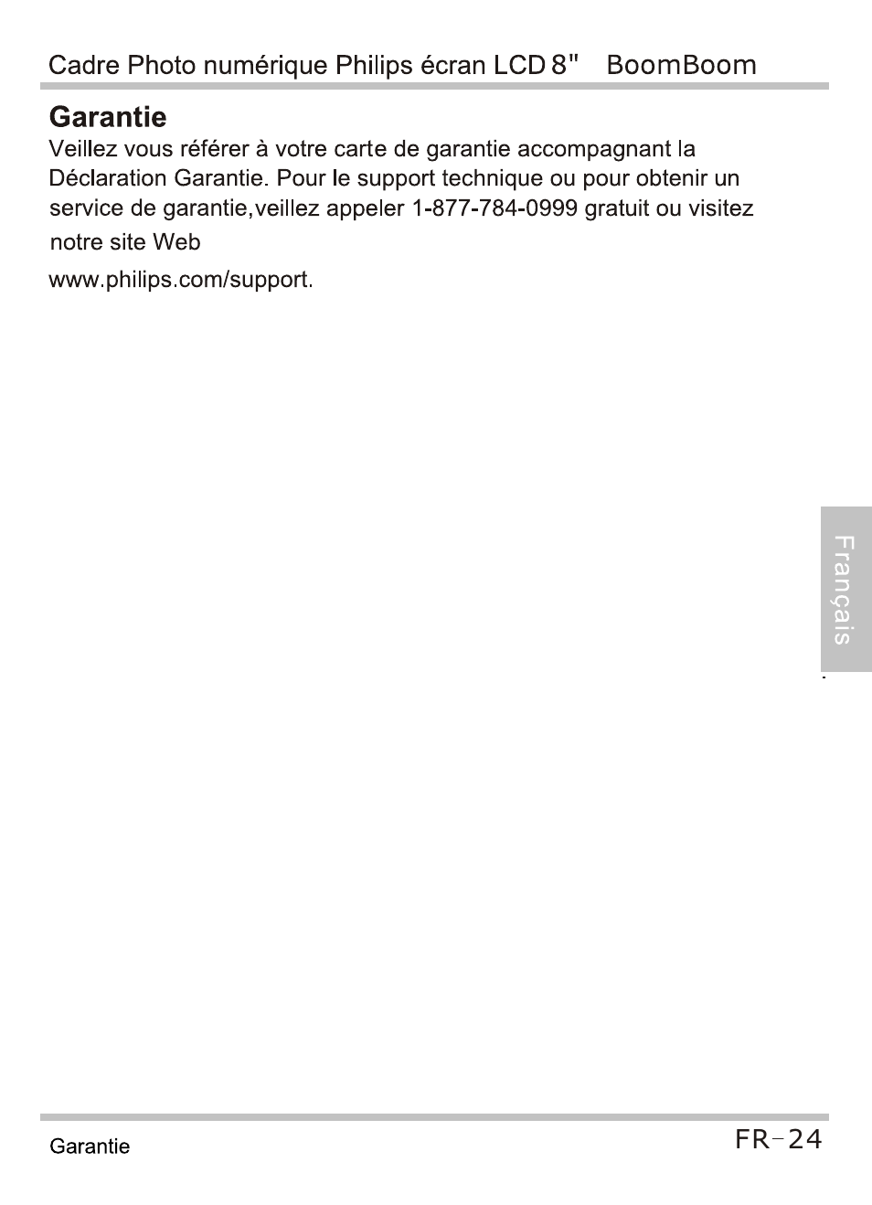 Garantie | Philips SPF4080P-G7 User Manual | Page 57 / 86
