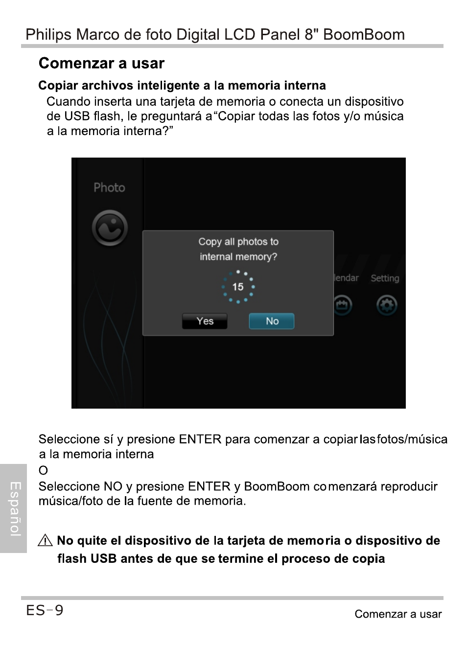Comenzar a usar, Hilipsj\^arco_dejoto_digital_lc | Philips SPF4080P-G7 User Manual | Page 70 / 86