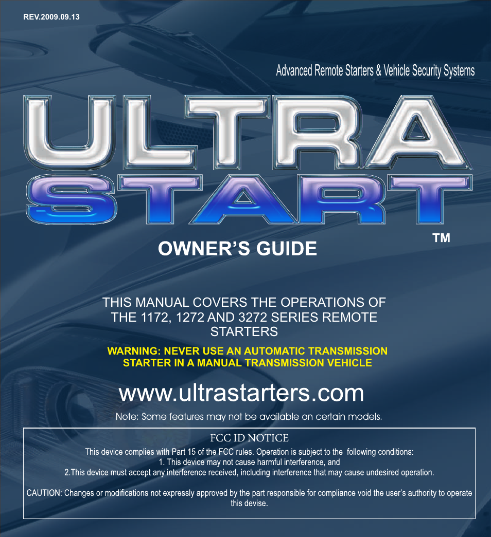 Ultra Start 72 SERIES 1272 User Manual | 20 pages