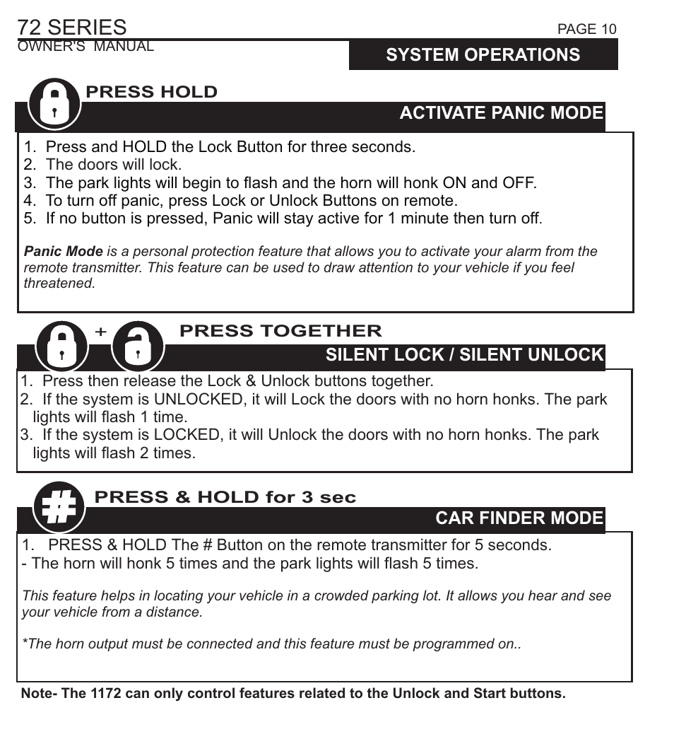 72 series | Ultra Start 72 SERIES 1272 User Manual | Page 10 / 20
