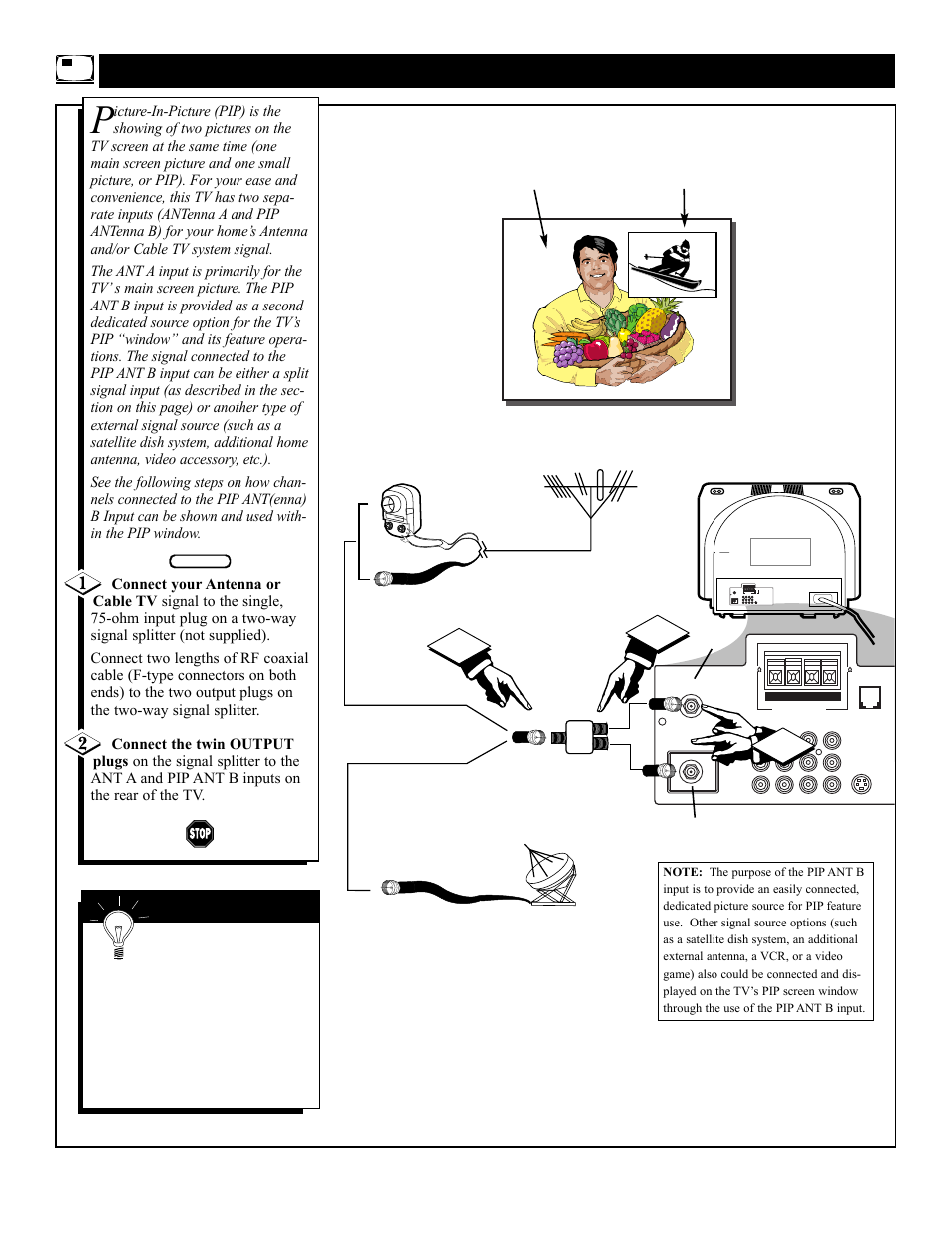 Pip – b, Asic, Onnections | Philips 32PT81S User Manual | Page 42 / 52