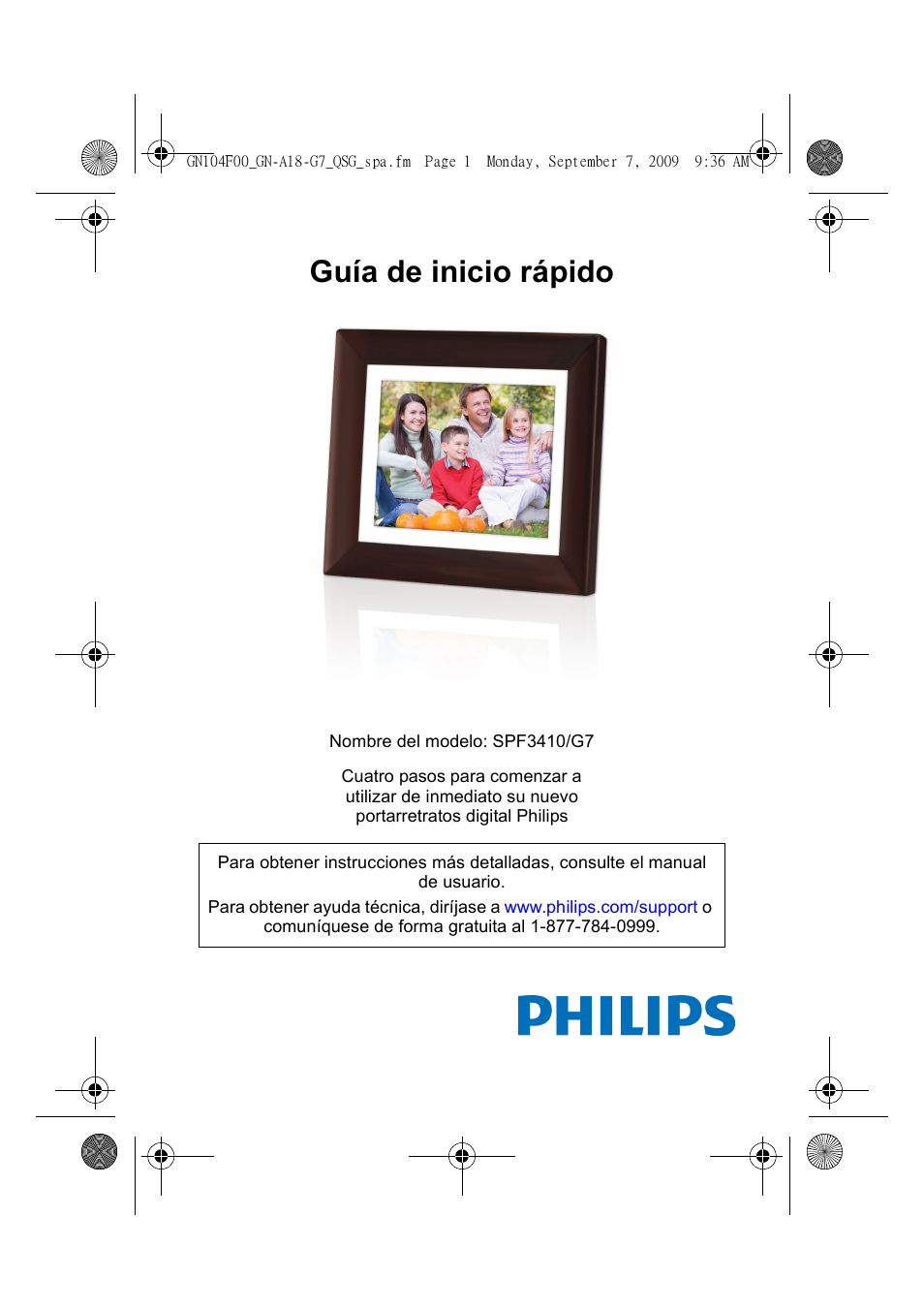 Guía de inicio rápido | Philips SPF3410-G7 User Manual | Page 11 / 16