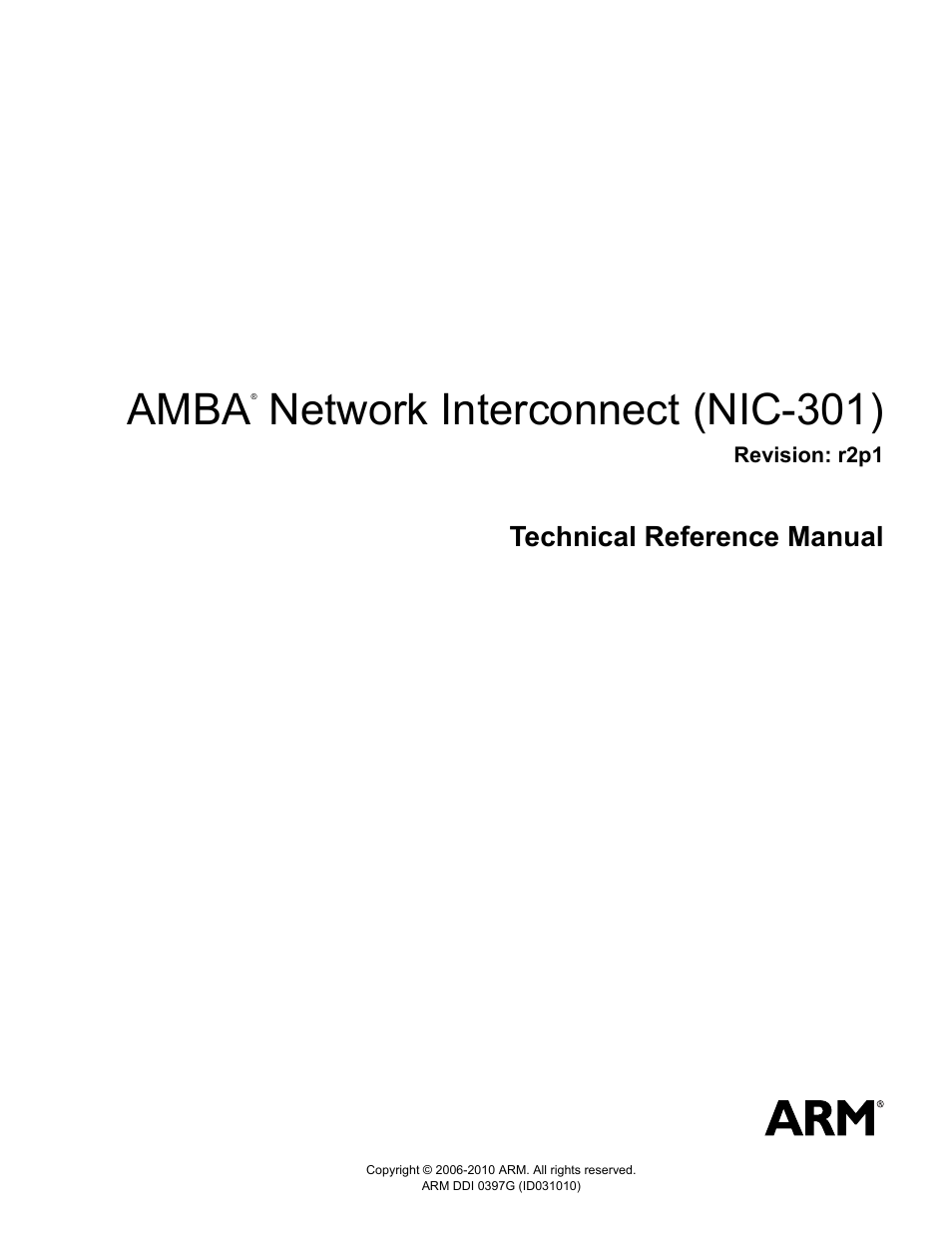 ARM AMBA NIC-301 User Manual | 54 pages