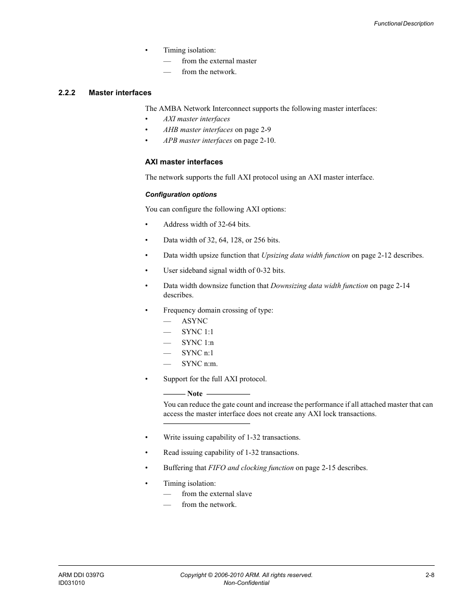 2 master interfaces | ARM AMBA NIC-301 User Manual | Page 23 / 54