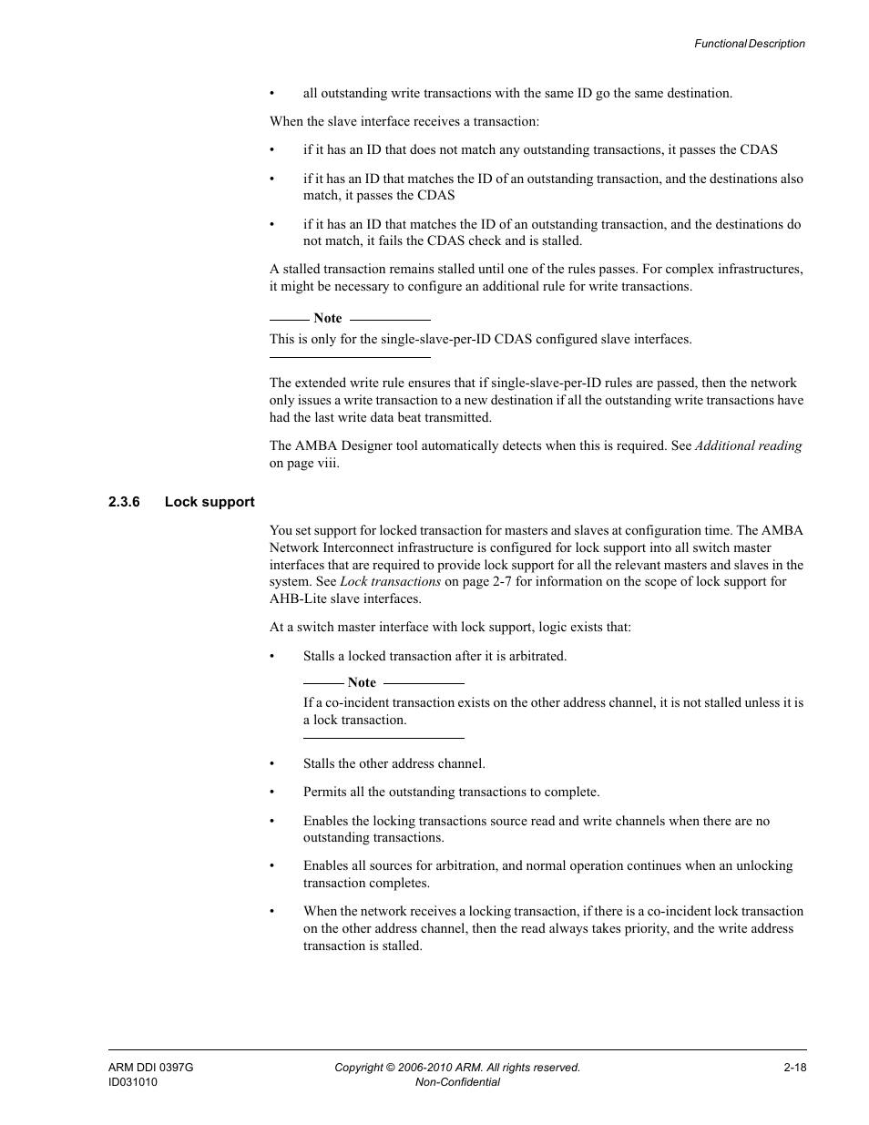 6 lock support | ARM AMBA NIC-301 User Manual | Page 33 / 54