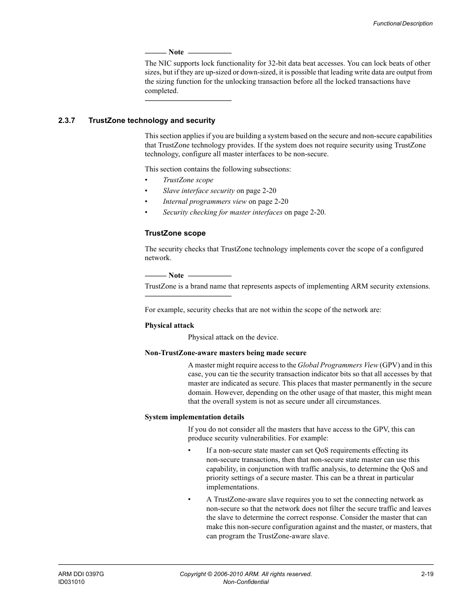 7 trustzone technology and security | ARM AMBA NIC-301 User Manual | Page 34 / 54