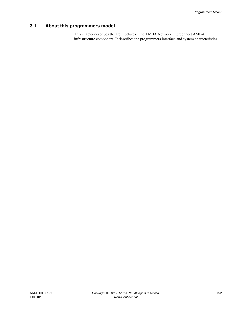 1 about this programmers model, About this programmers model -2 | ARM AMBA NIC-301 User Manual | Page 40 / 54
