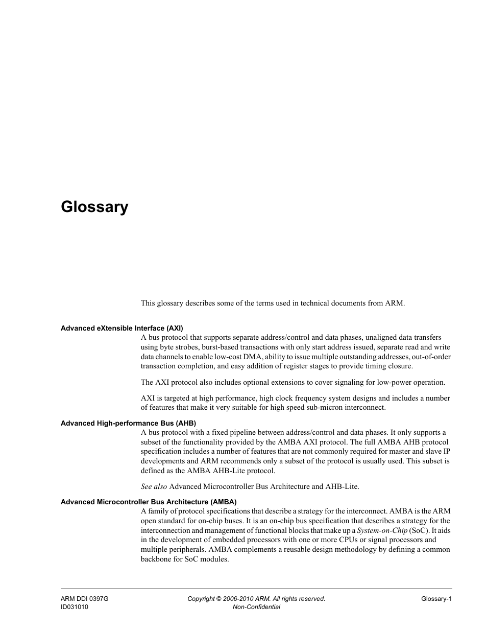 Glossary | ARM AMBA NIC-301 User Manual | Page 50 / 54