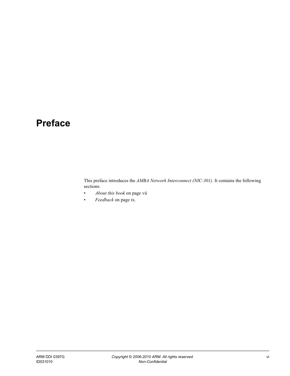Preface | ARM AMBA NIC-301 User Manual | Page 6 / 54