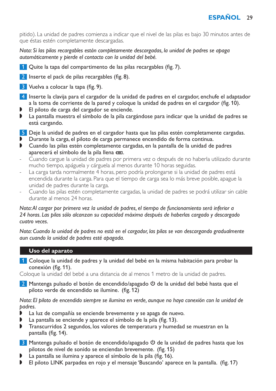 Uso del aparato, Colocación del vigilabebés | Philips SCD530-00 User Manual | Page 29 / 64