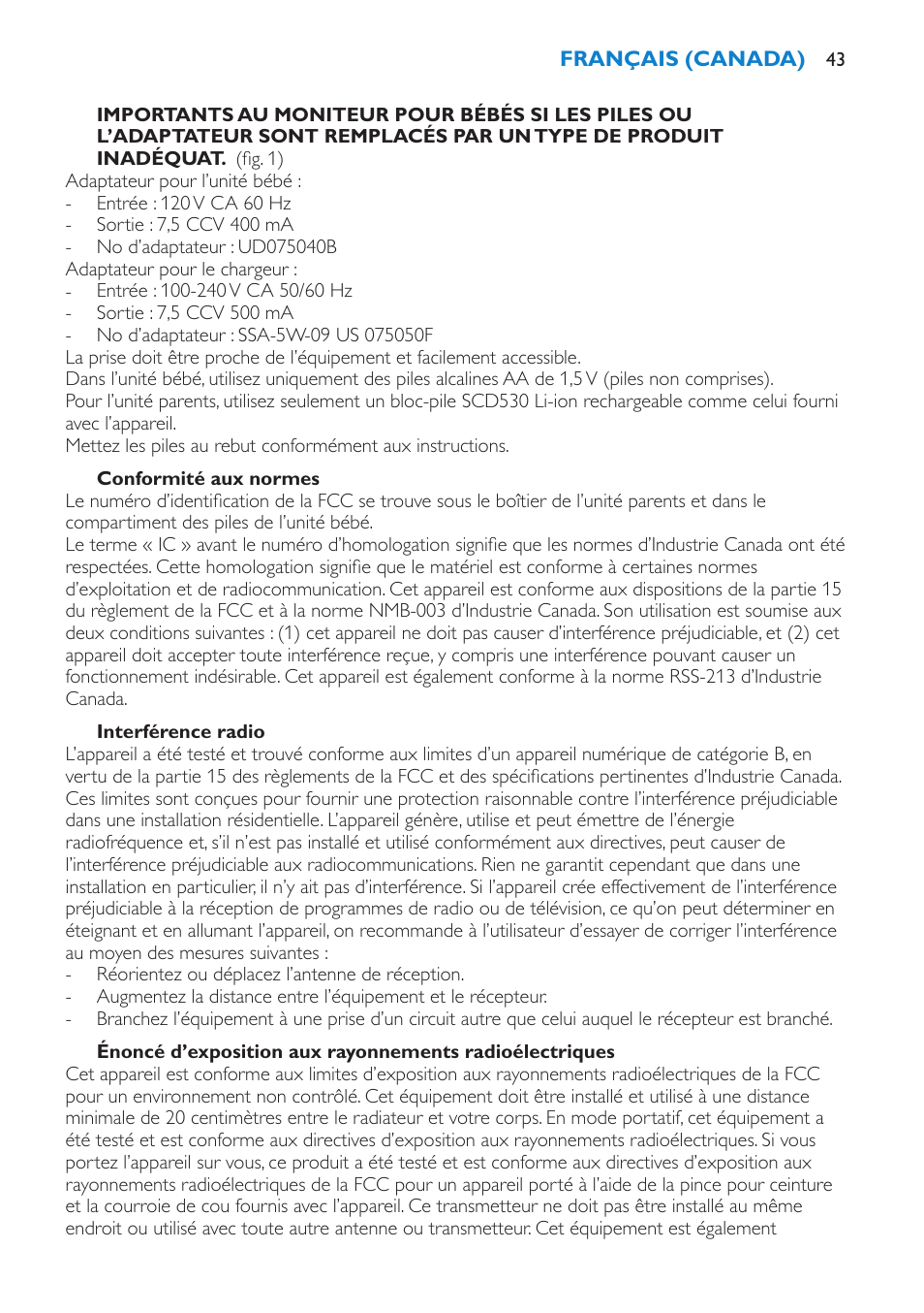 Conformité aux normes, Interférence radio, Introduction | Philips SCD530-00 User Manual | Page 43 / 64