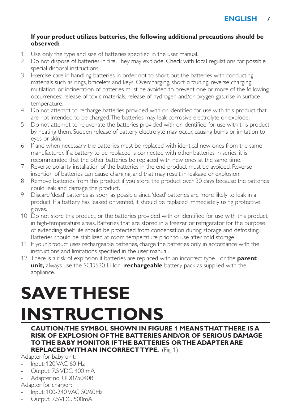 Save these instructions, Compliance information | Philips SCD530-00 User Manual | Page 7 / 64