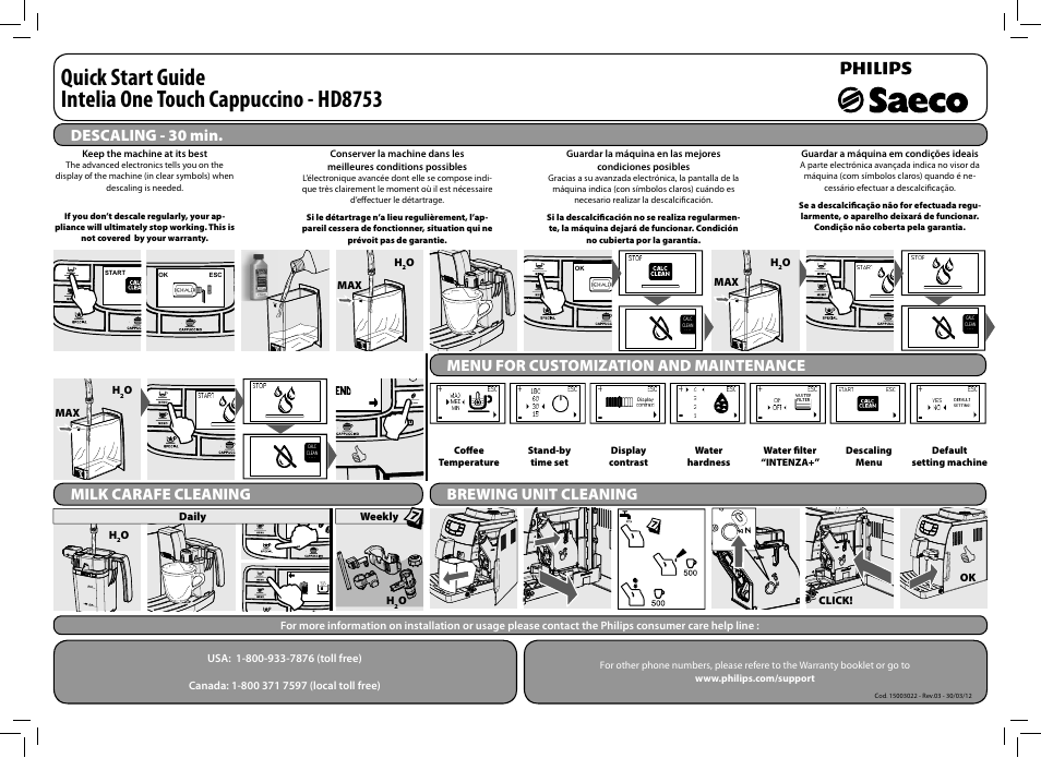 Descaling - 30 min | Philips HD8753-87 User Manual | Page 2 / 2