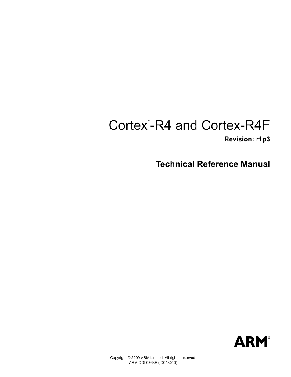 ARM Cortex R4F User Manual | 456 pages