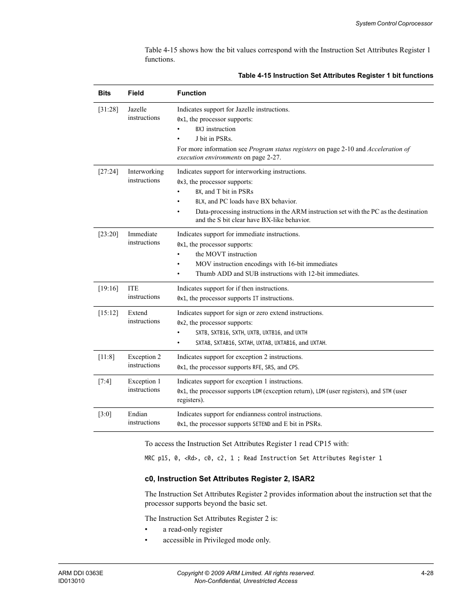 Table 4-15 | ARM Cortex R4F User Manual | Page 112 / 456