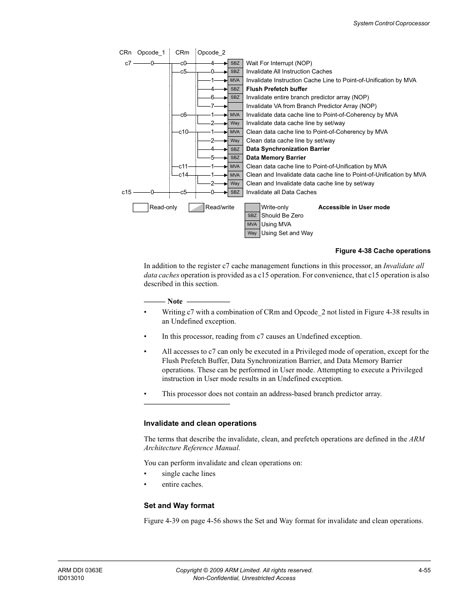Figure 4-38, Cache operations -55 | ARM Cortex R4F User Manual | Page 139 / 456