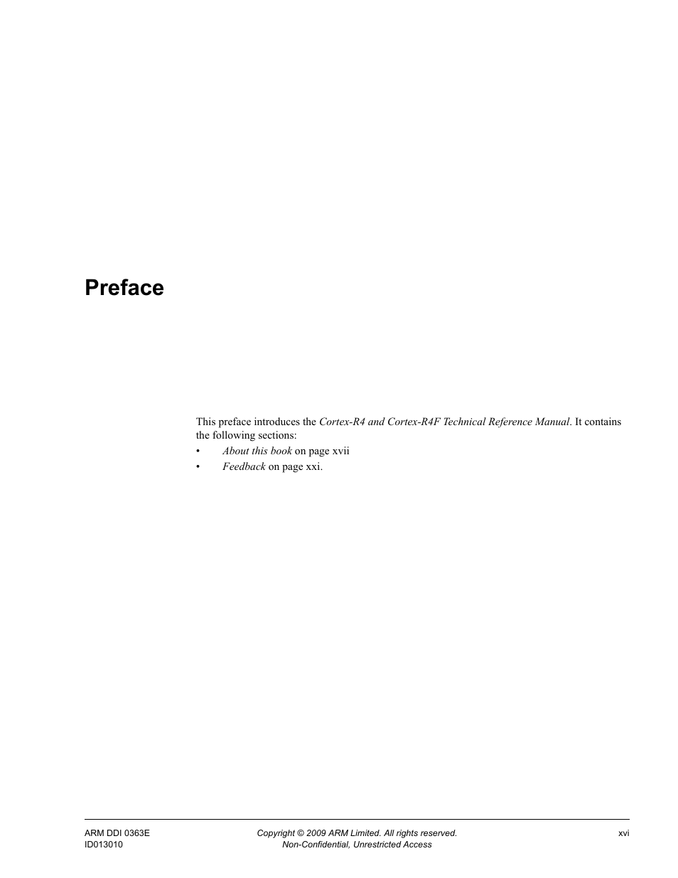 Preface | ARM Cortex R4F User Manual | Page 16 / 456