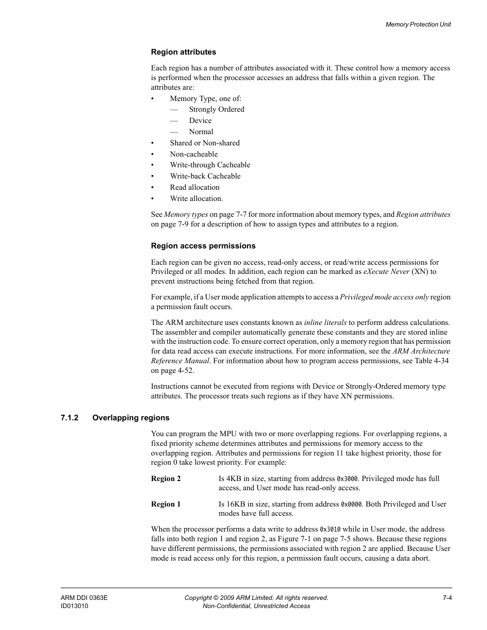 2 overlapping regions | ARM Cortex R4F User Manual | Page 187 / 456