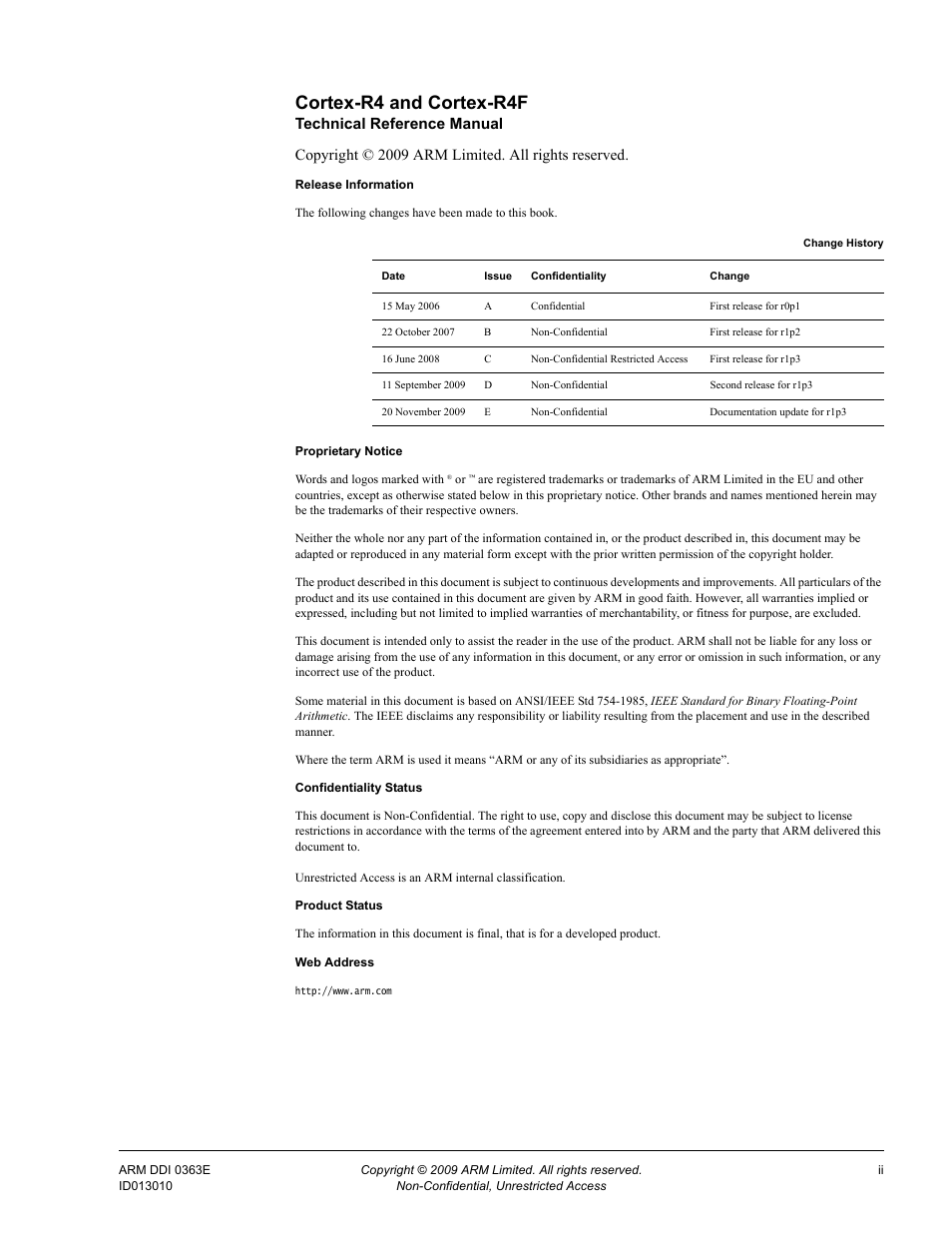 Cortex-r4 and cortex-r4f | ARM Cortex R4F User Manual | Page 2 / 456