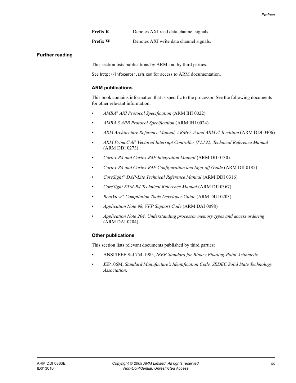 Further reading | ARM Cortex R4F User Manual | Page 20 / 456