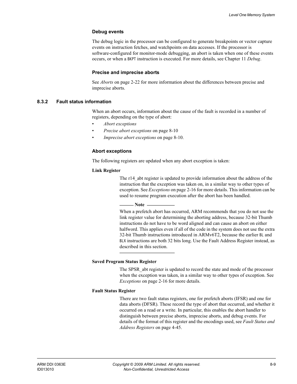 2 fault status information | ARM Cortex R4F User Manual | Page 205 / 456