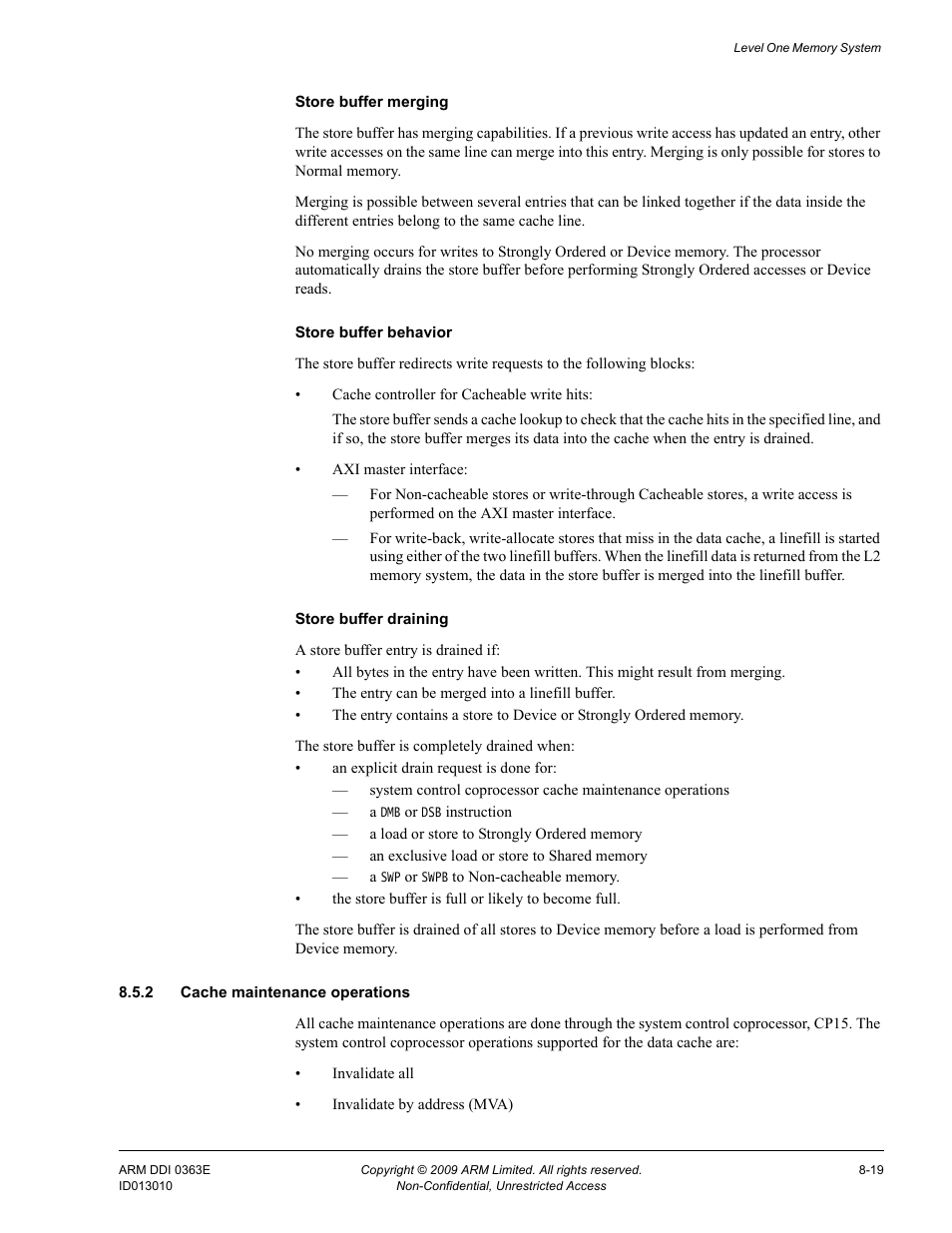 2 cache maintenance operations | ARM Cortex R4F User Manual | Page 215 / 456