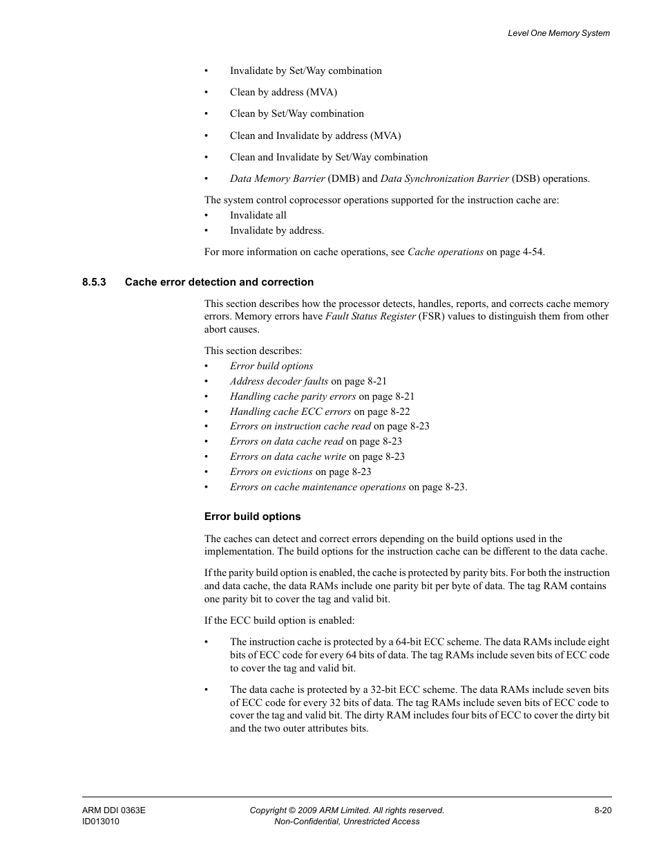 3 cache error detection and correction | ARM Cortex R4F User Manual | Page 216 / 456