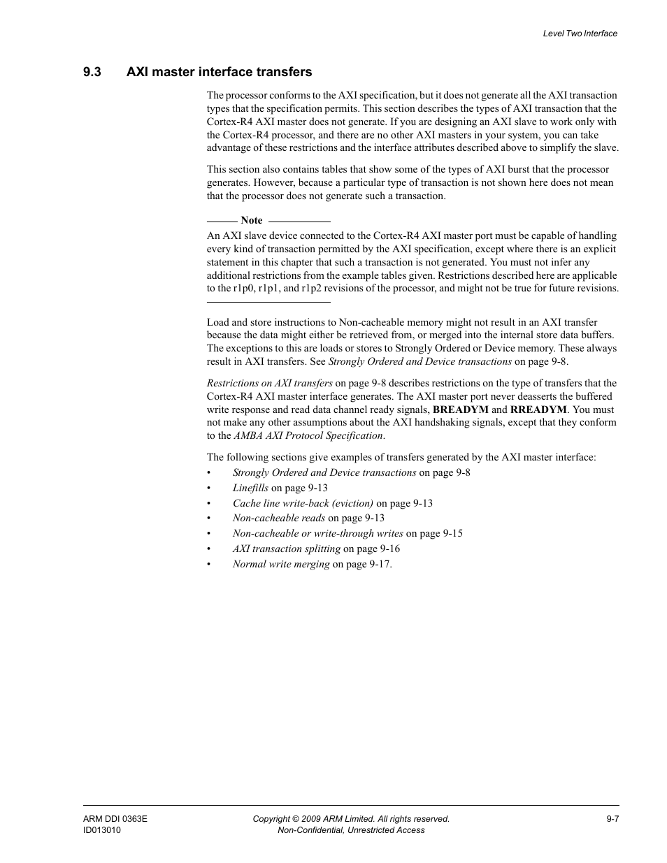 3 axi master interface transfers, Axi master interface transfers -7 | ARM Cortex R4F User Manual | Page 240 / 456