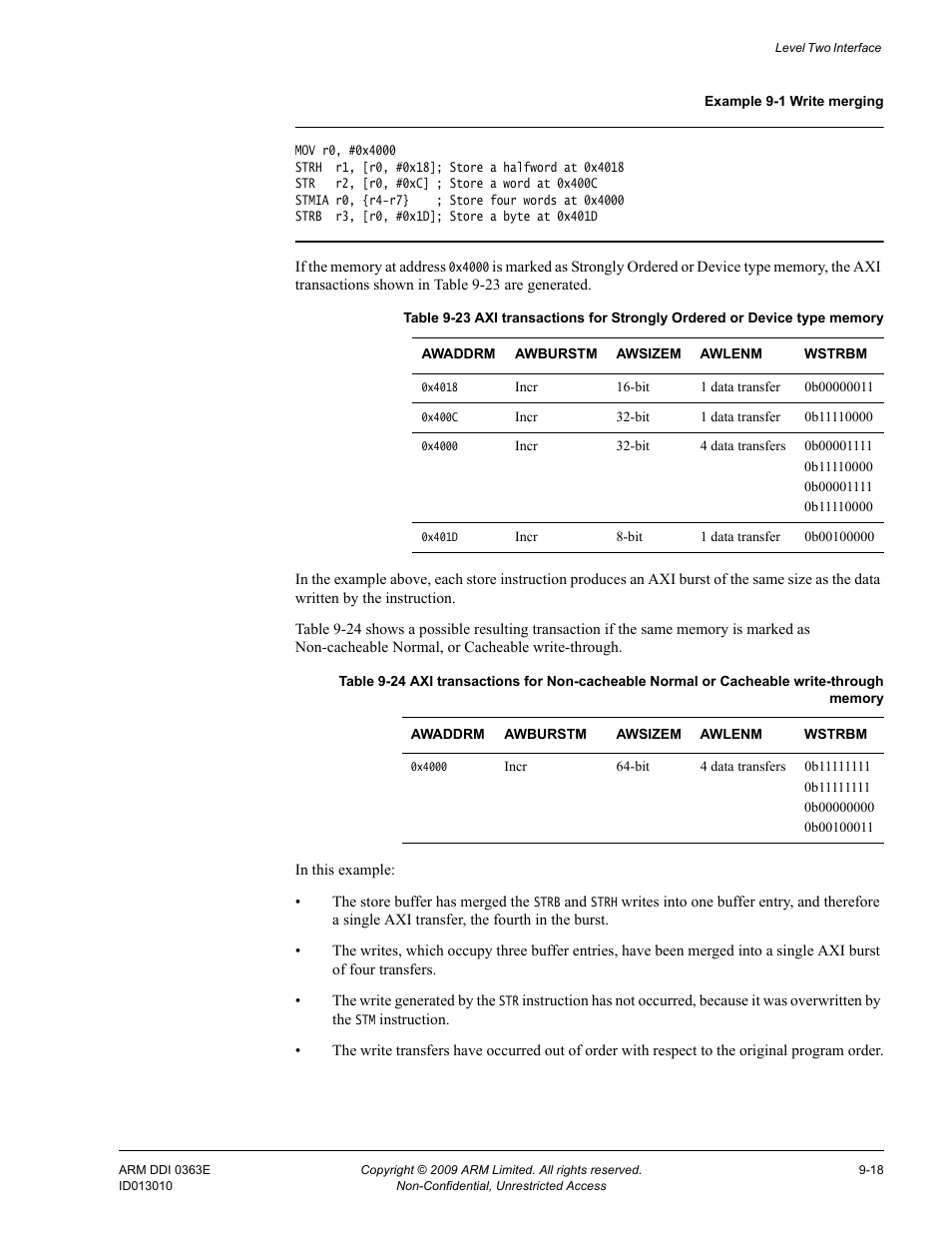Table 9-23, Table 9-24 | ARM Cortex R4F User Manual | Page 251 / 456