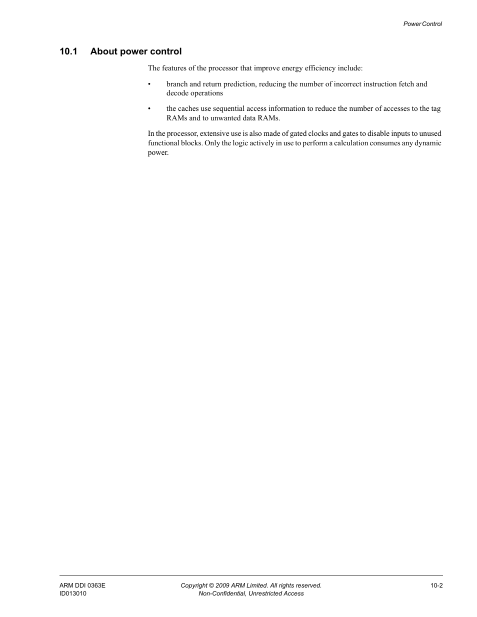 1 about power control, About power control -2 | ARM Cortex R4F User Manual | Page 267 / 456