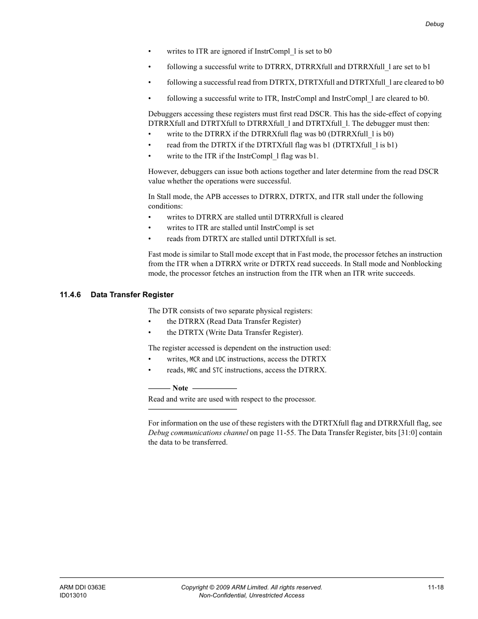 6 data transfer register | ARM Cortex R4F User Manual | Page 287 / 456