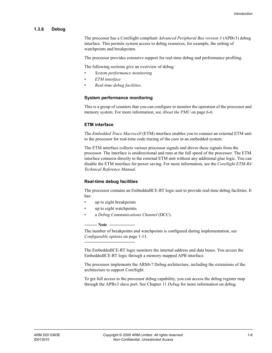 6 debug | ARM Cortex R4F User Manual | Page 29 / 456