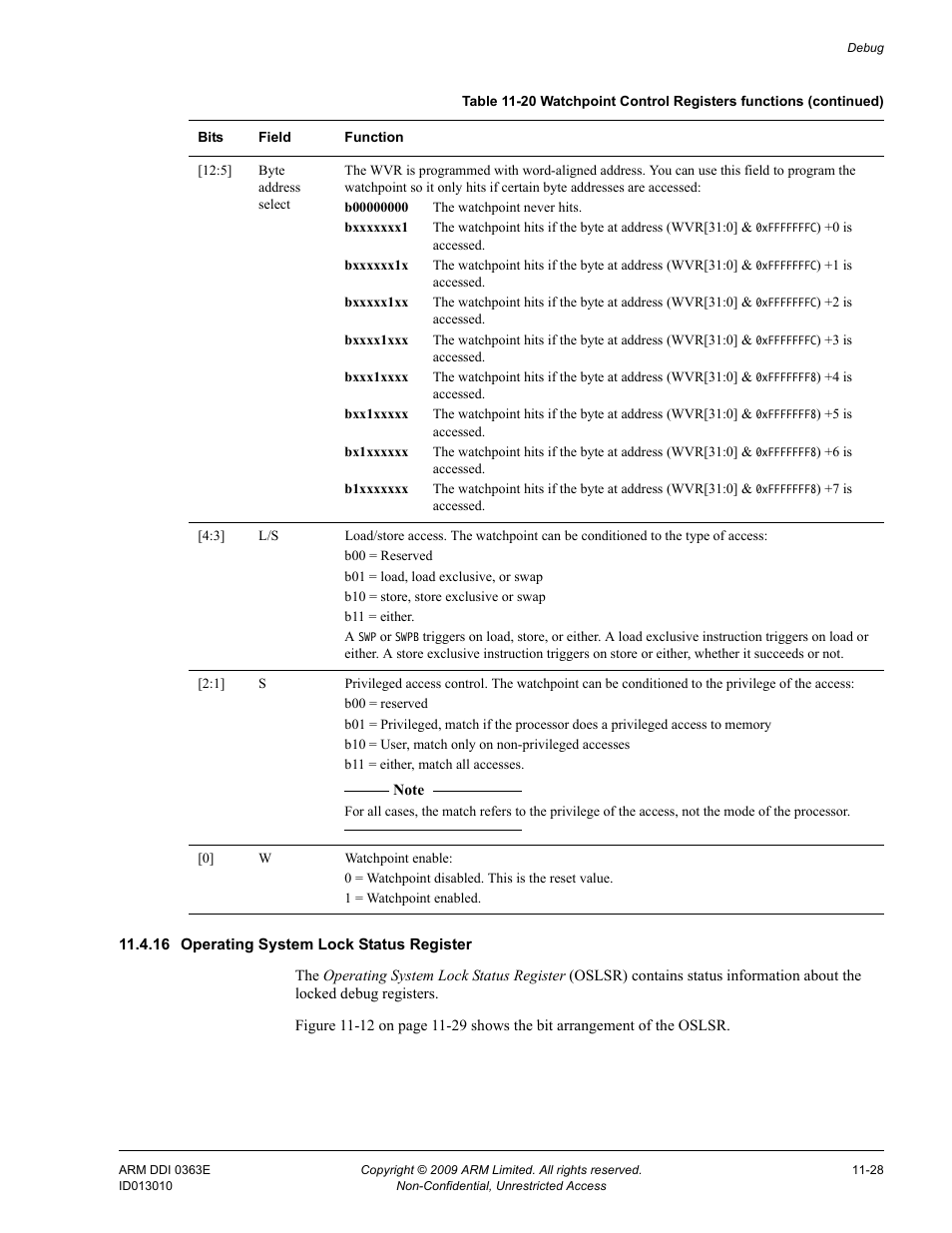 16 operating system lock status register | ARM Cortex R4F User Manual | Page 297 / 456