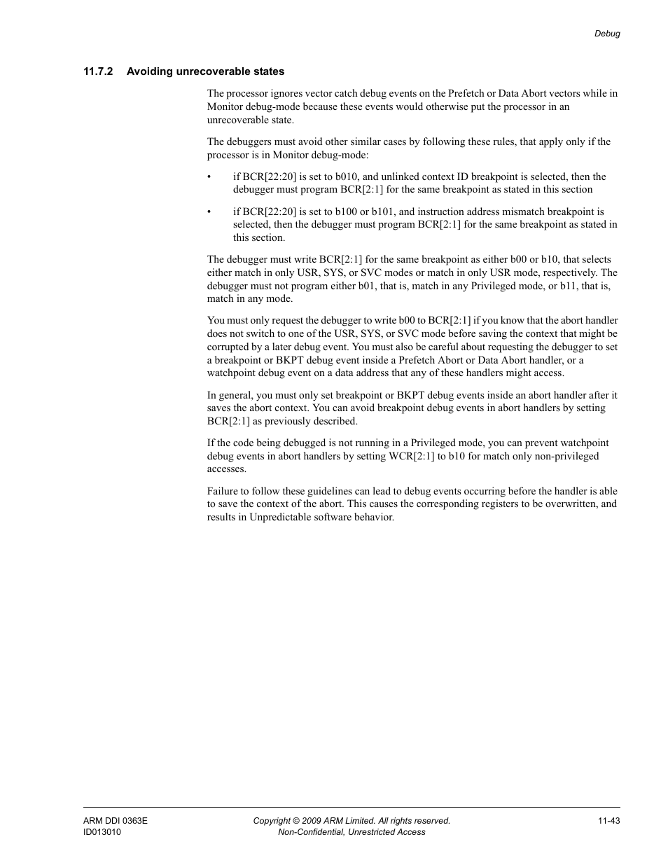 2 avoiding unrecoverable states | ARM Cortex R4F User Manual | Page 312 / 456