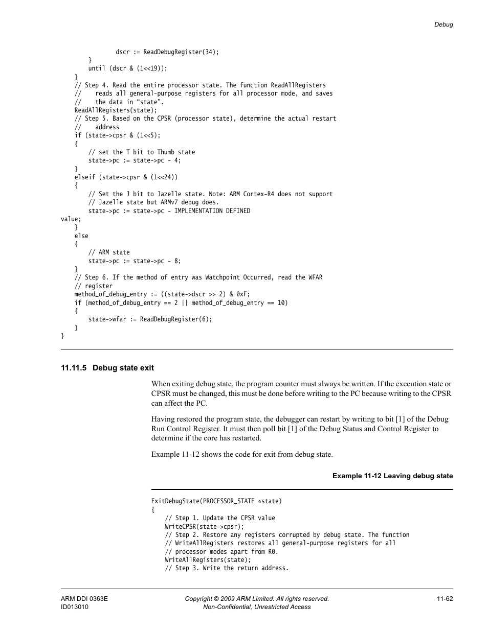 5 debug state exit | ARM Cortex R4F User Manual | Page 331 / 456