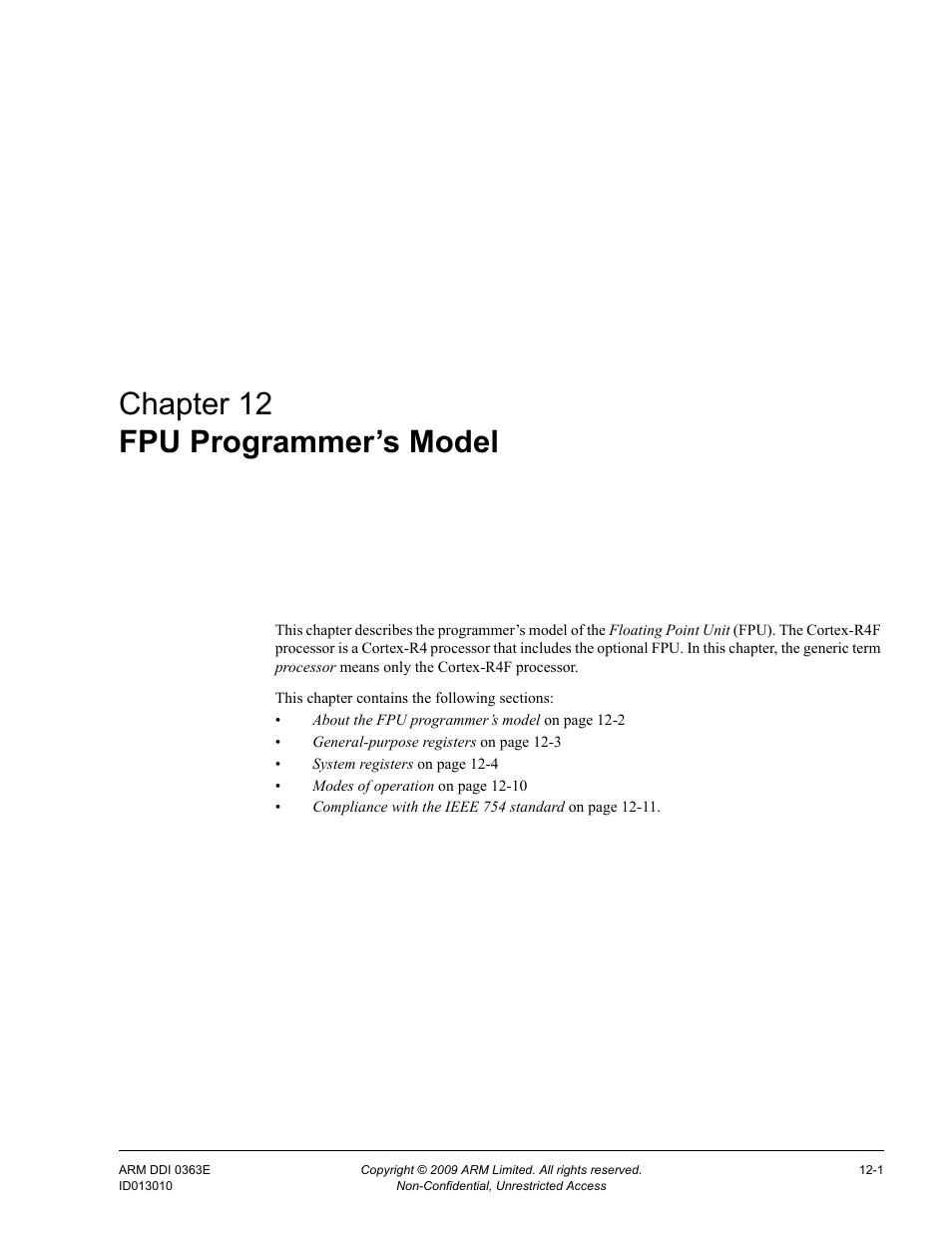 Fpu programmer’s model, Chapter 12, Chapter 12 fpu programmer’s model | File. see chapter 12 fpu programmer’s model | ARM Cortex R4F User Manual | Page 342 / 456