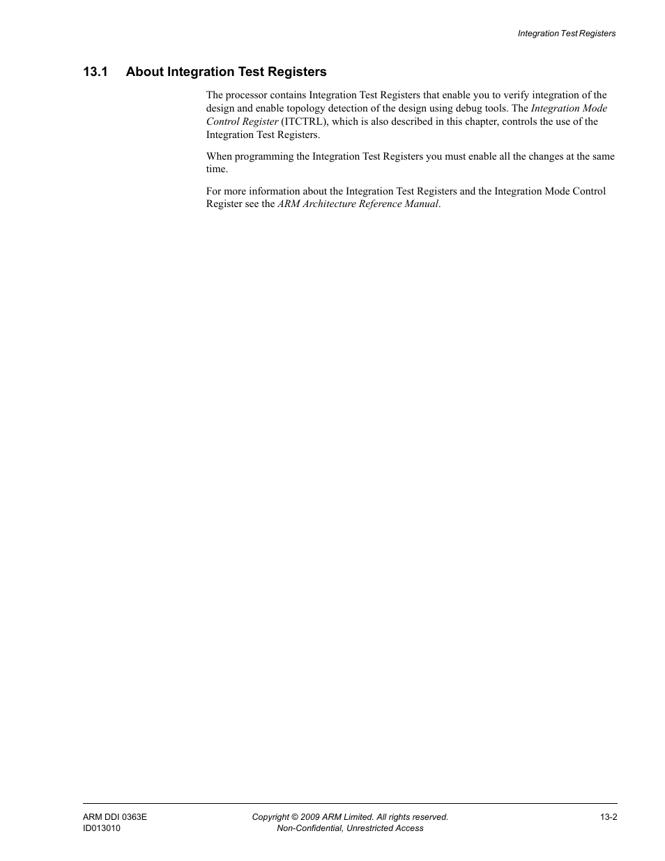 1 about integration test registers, About integration test registers -2 | ARM Cortex R4F User Manual | Page 356 / 456