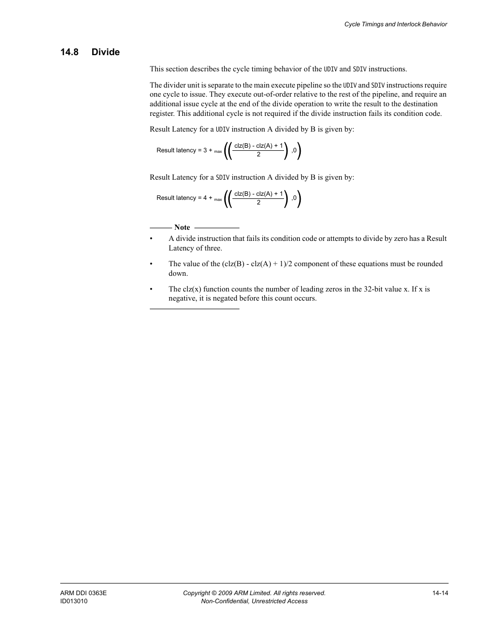 8 divide, Divide -14 | ARM Cortex R4F User Manual | Page 378 / 456