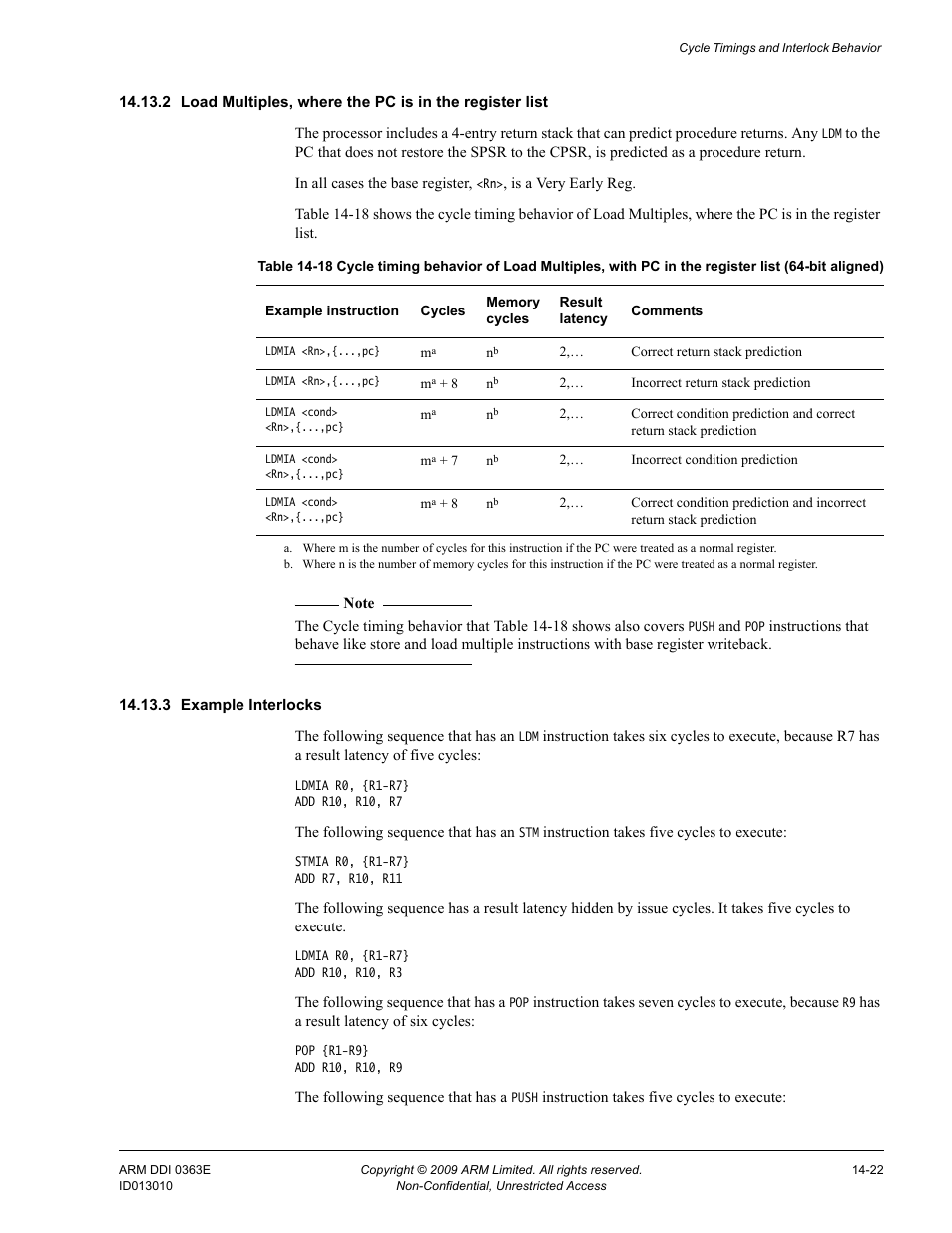 3 example interlocks, Table 14-18 | ARM Cortex R4F User Manual | Page 386 / 456