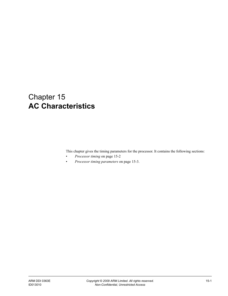 Ac characteristics, Chapter 15, Chapter 15 ac characteristics | ARM Cortex R4F User Manual | Page 401 / 456