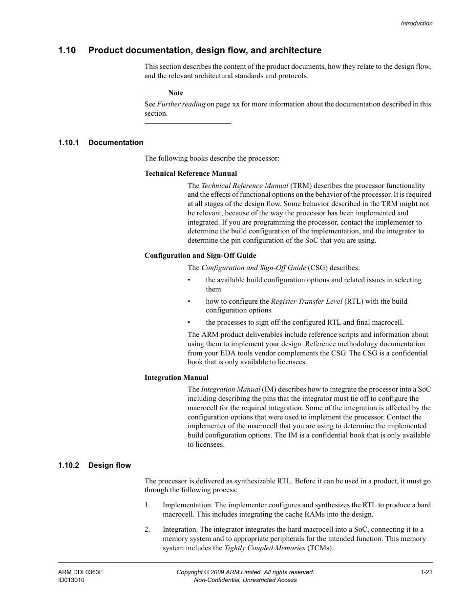 1 documentation, 2 design flow | ARM Cortex R4F User Manual | Page 42 / 456