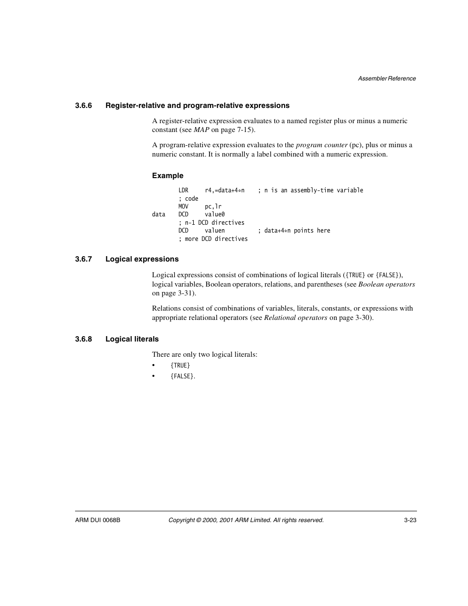 7 logical expressions, 8 logical literals, Logical expressions | ARM VERSION 1.2 User Manual | Page 101 / 360