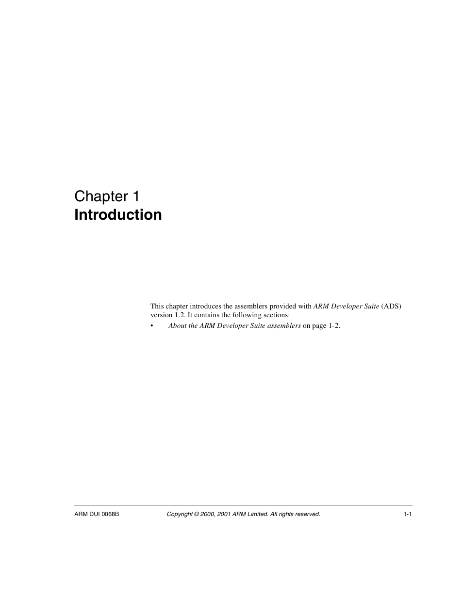 Introduction, Chapter 1, Chapter 1 introduction | ARM VERSION 1.2 User Manual | Page 11 / 360
