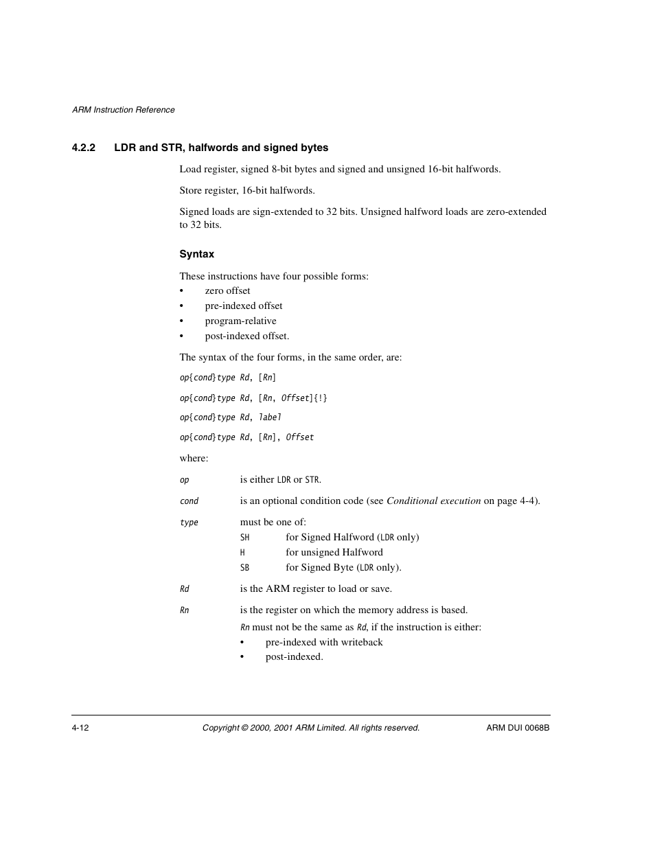 2 ldr and str, halfwords and signed bytes | ARM VERSION 1.2 User Manual | Page 122 / 360