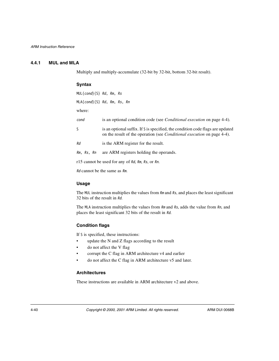 1 mul and mla | ARM VERSION 1.2 User Manual | Page 150 / 360