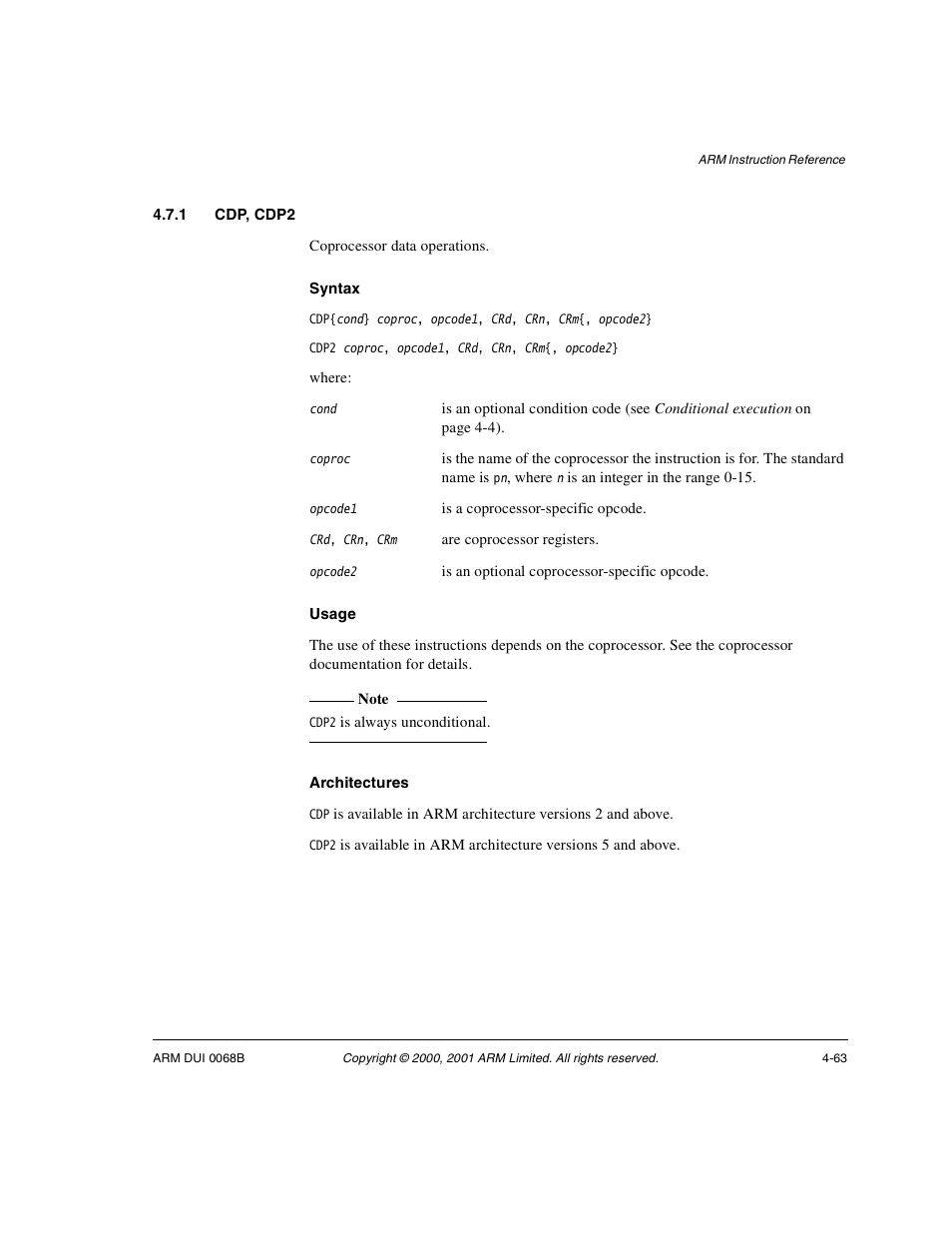 1 cdp, cdp2 | ARM VERSION 1.2 User Manual | Page 173 / 360