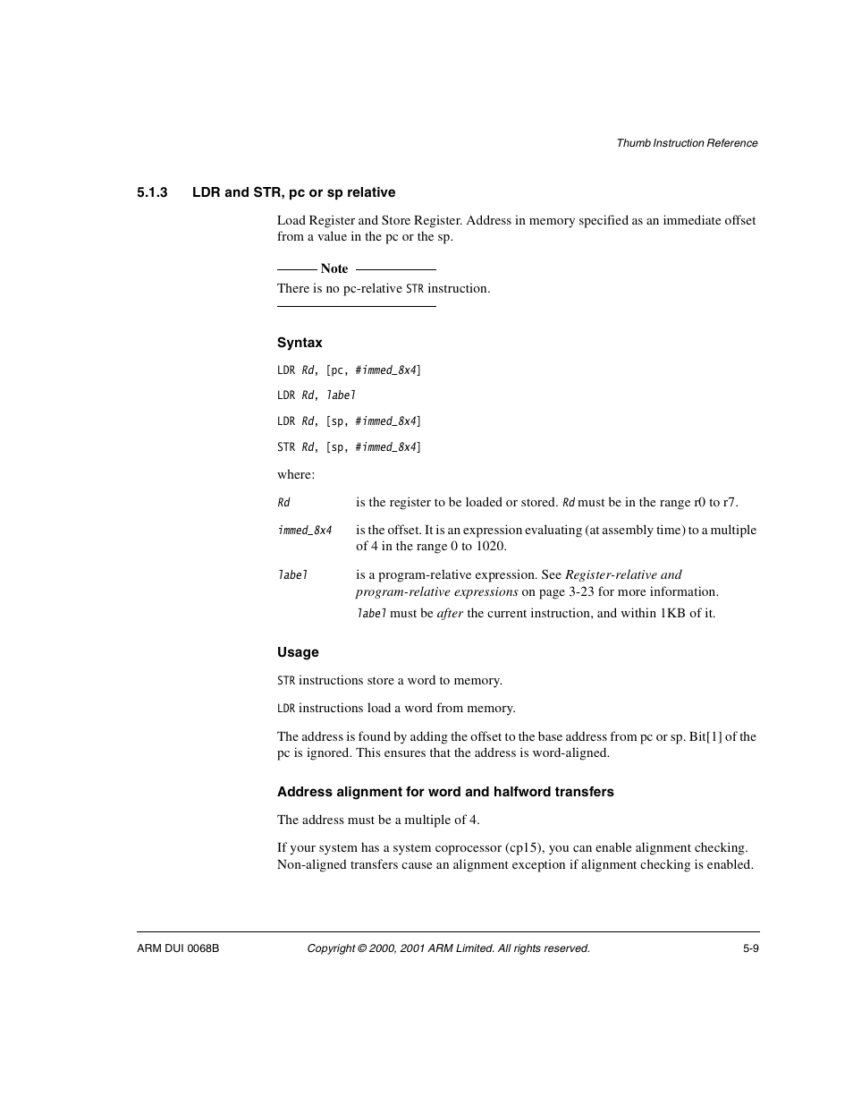 3 ldr and str, pc or sp relative | ARM VERSION 1.2 User Manual | Page 203 / 360