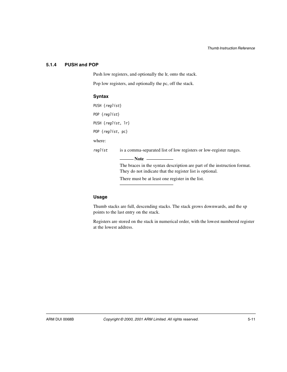 4 push and pop | ARM VERSION 1.2 User Manual | Page 205 / 360