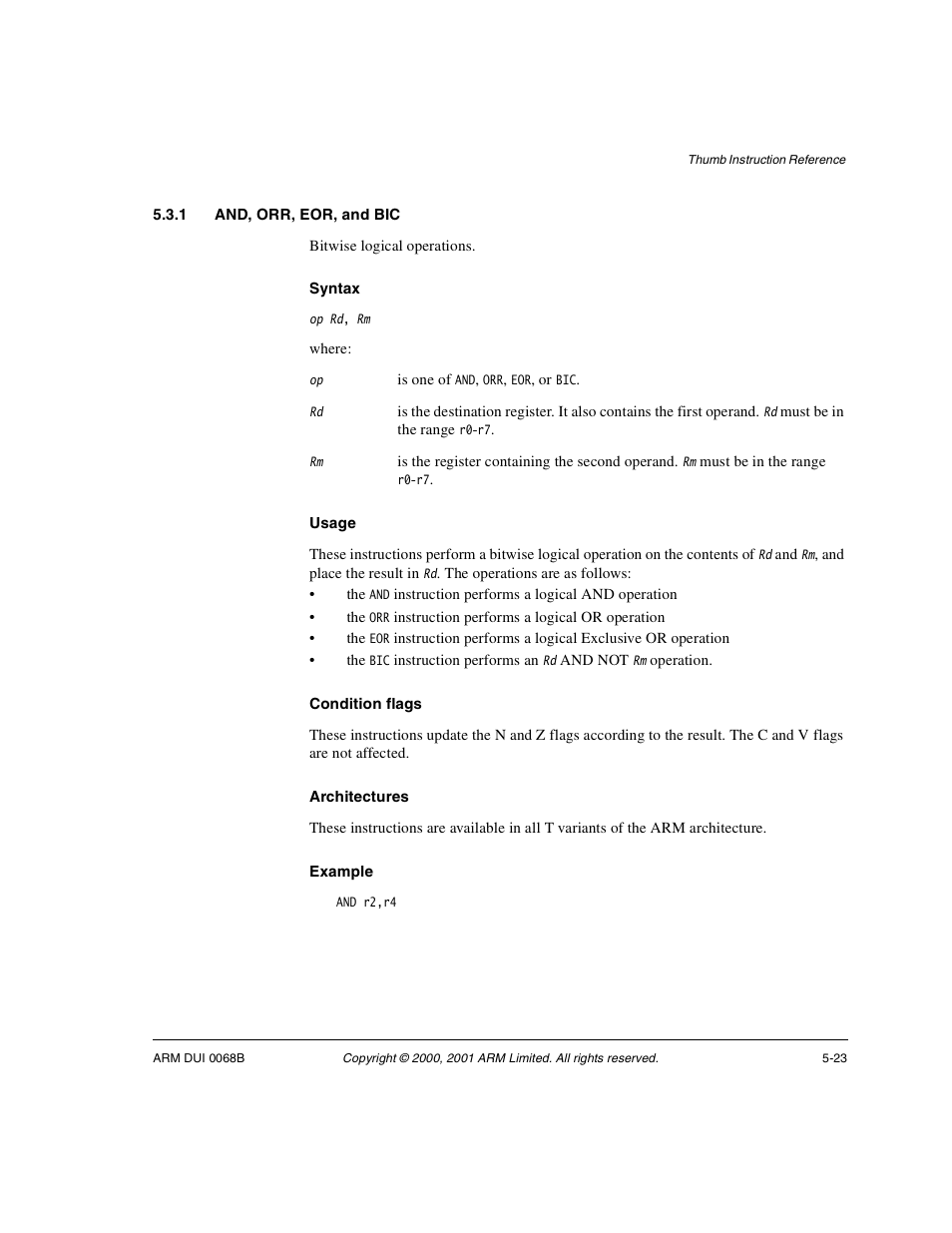 1 and, orr, eor, and bic | ARM VERSION 1.2 User Manual | Page 217 / 360
