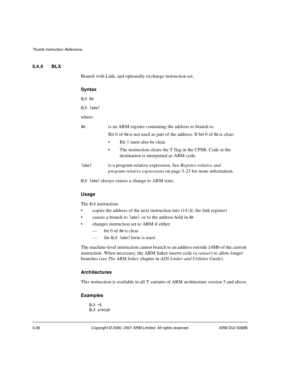 4 blx | ARM VERSION 1.2 User Manual | Page 230 / 360